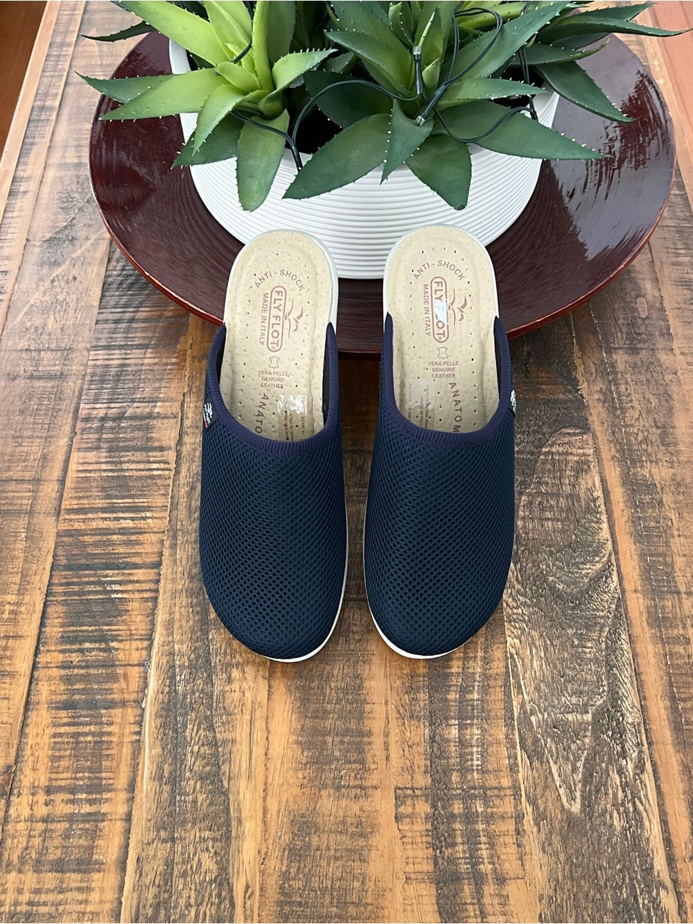 Fly Flot Navy Slip-On Clogs - Comfort Footwear for Women